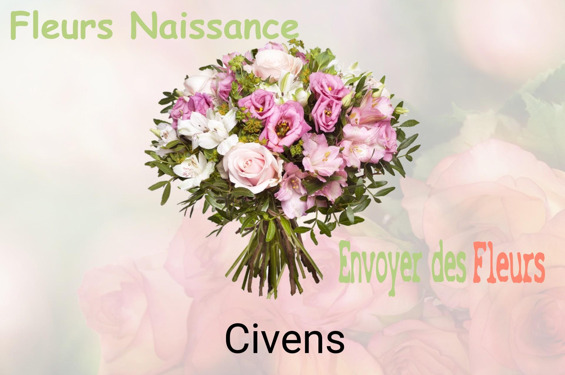 Bouquet de fleurs de naissance livré à Civens