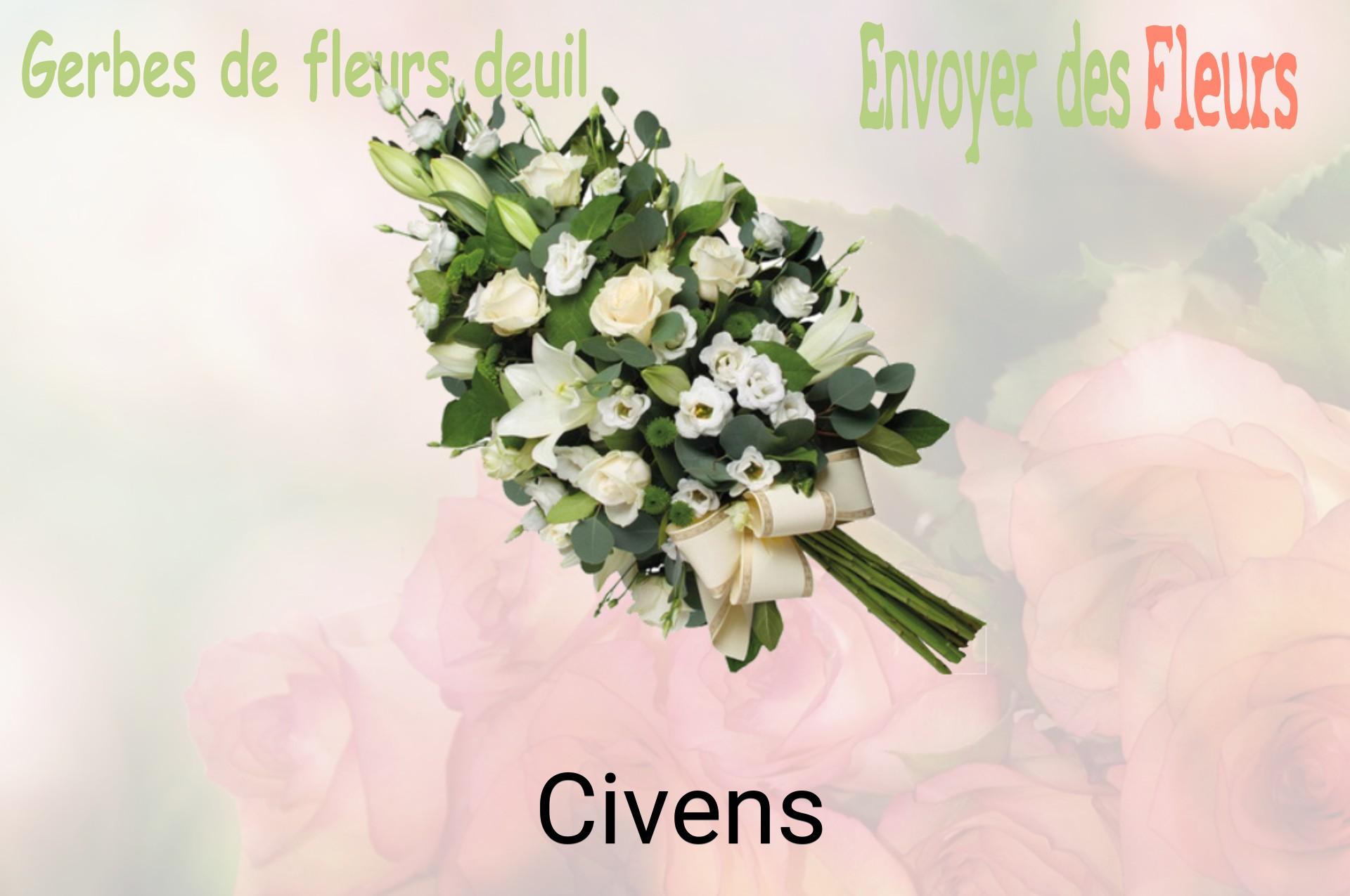 Gerbe de fleurs de deuil livrée à Civens